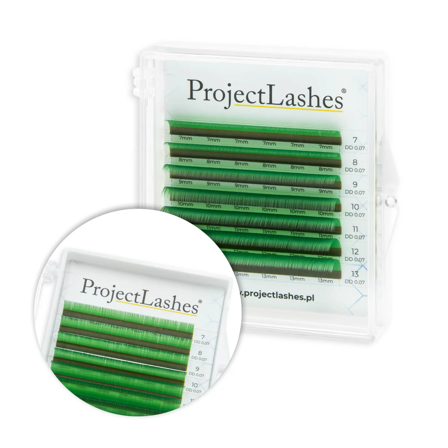 Zalios blakstienos priauginimui C 0.07 Project Lashes
